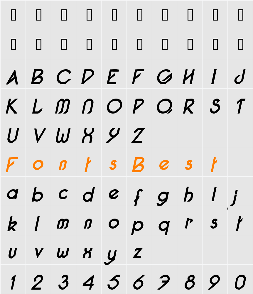 Pacotilleital Character Map