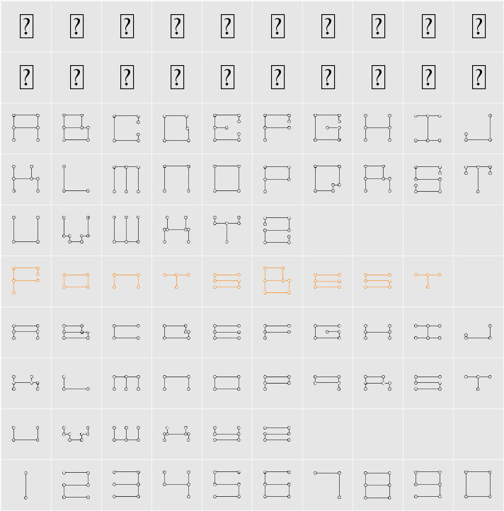 Technolines Character Map