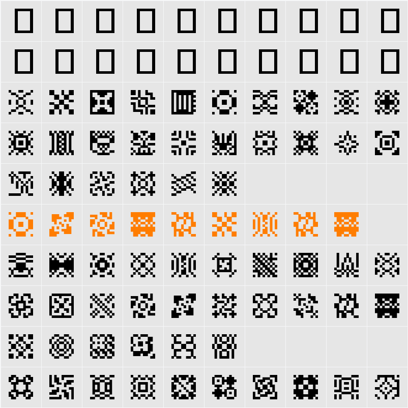 Pixpat10 Character Map