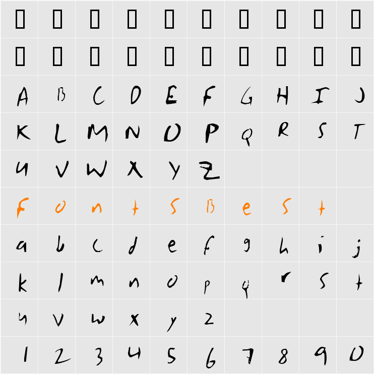 Grasko Character Map