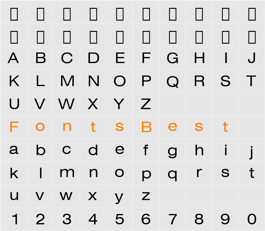 858-CAI978 Character Map
