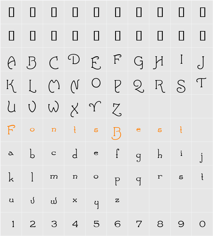 Novella Script Character Map