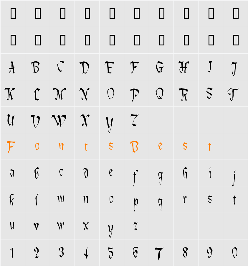 Lotharus Wide Top Character Map