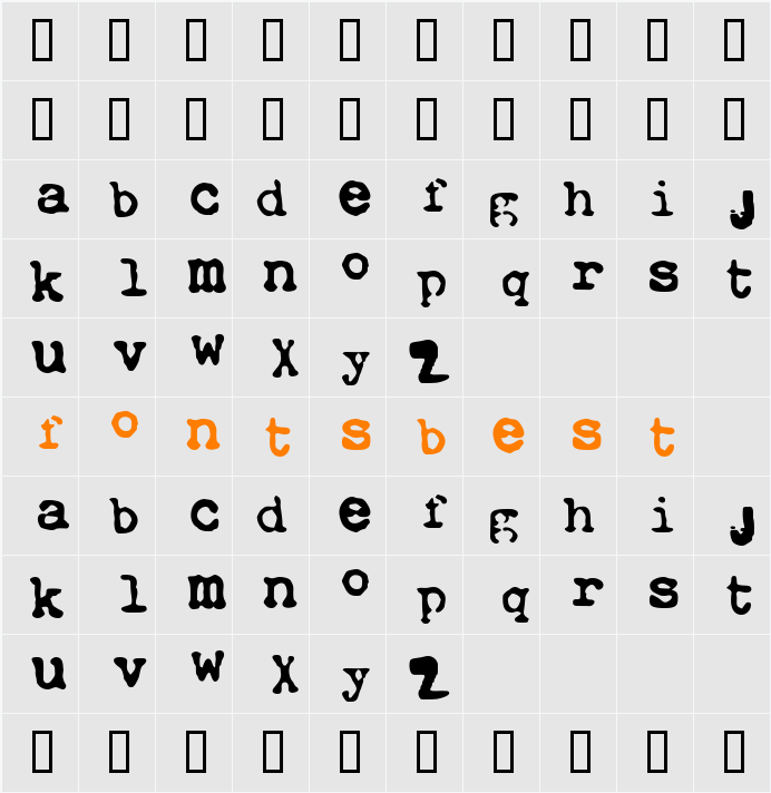 Xtctype Character Map