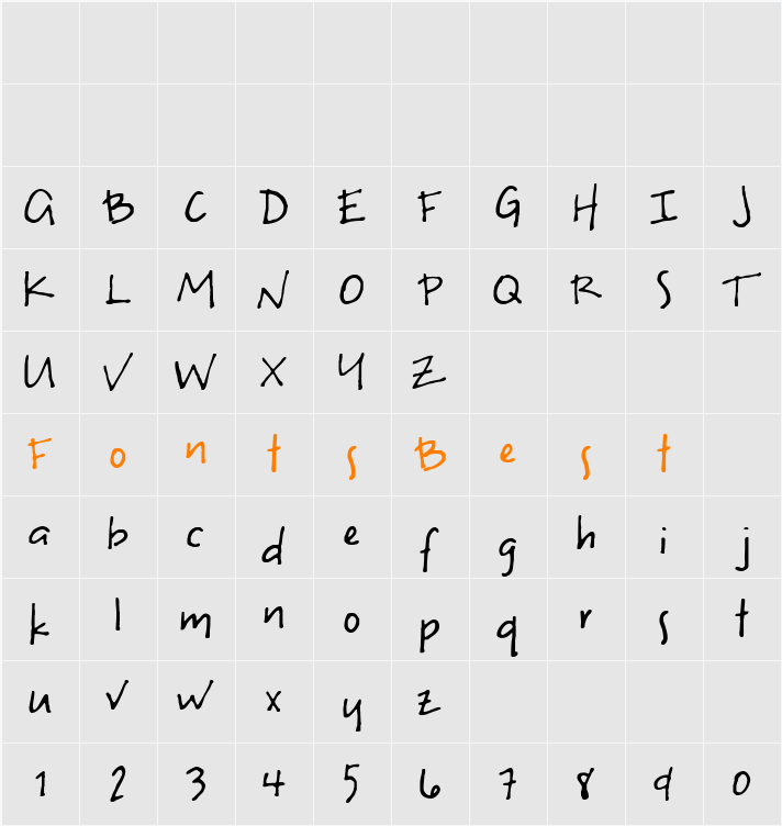 S Uneven Character Map