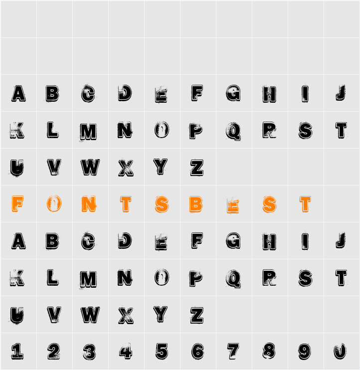 HARD ROCK Character Map