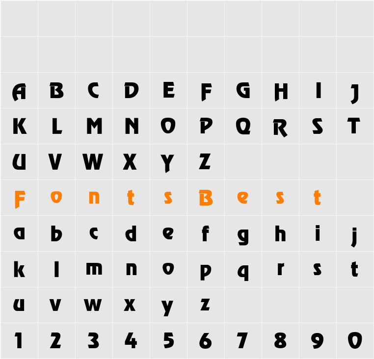 Revue-Thin Character Map