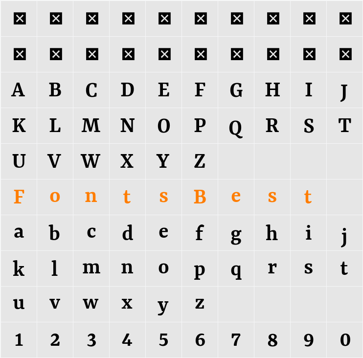 Yrsa SemiBold Character Map