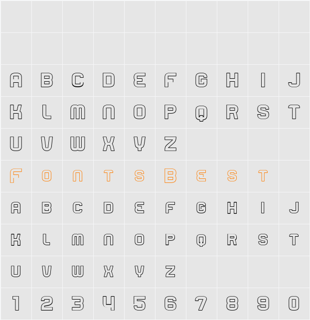 Rueck Licht Character Map