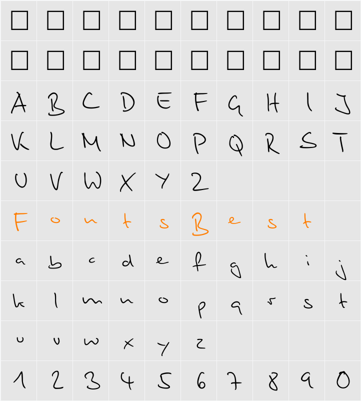 Stylograph Character Map