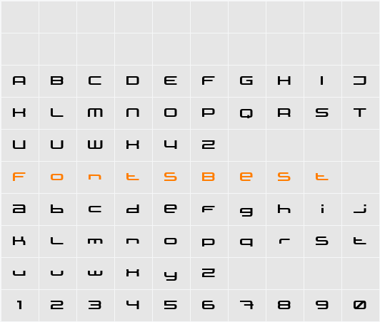 XXII STATIC Character Map