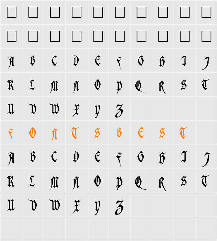 Magdelena Character Map