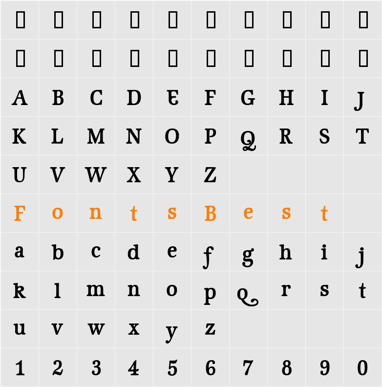 GeistBold Character Map