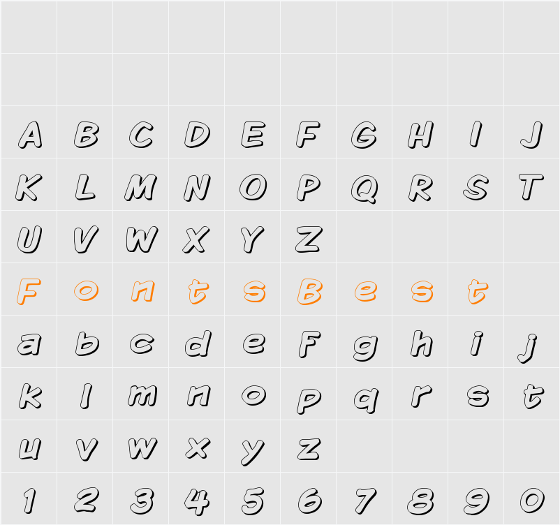 Komika Display - Shadow Character Map