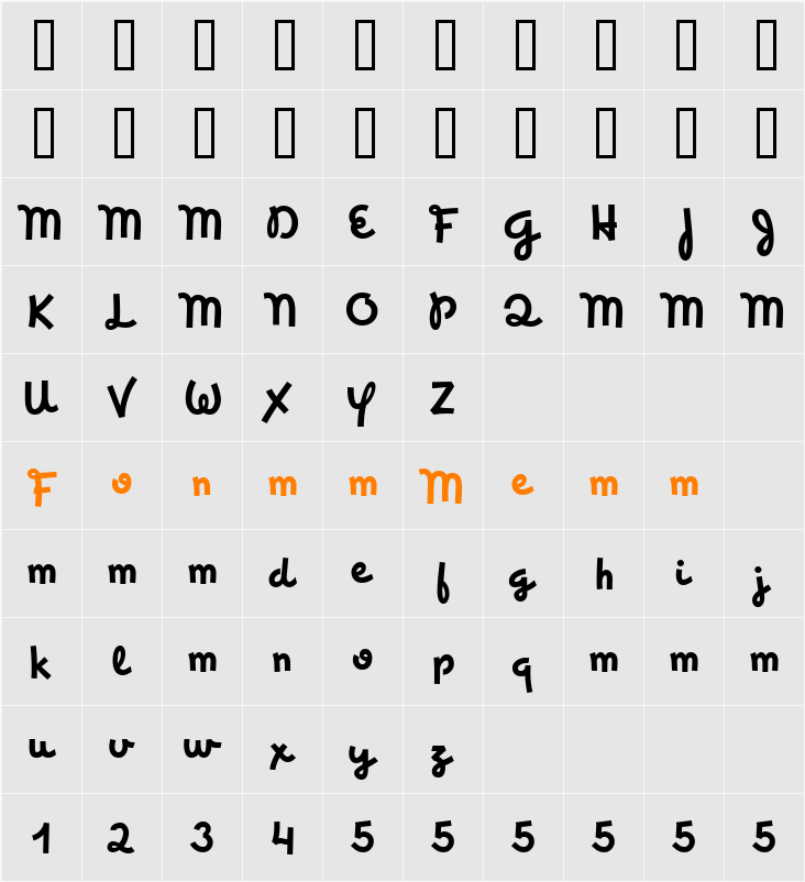 EspanglesDemo Character Map