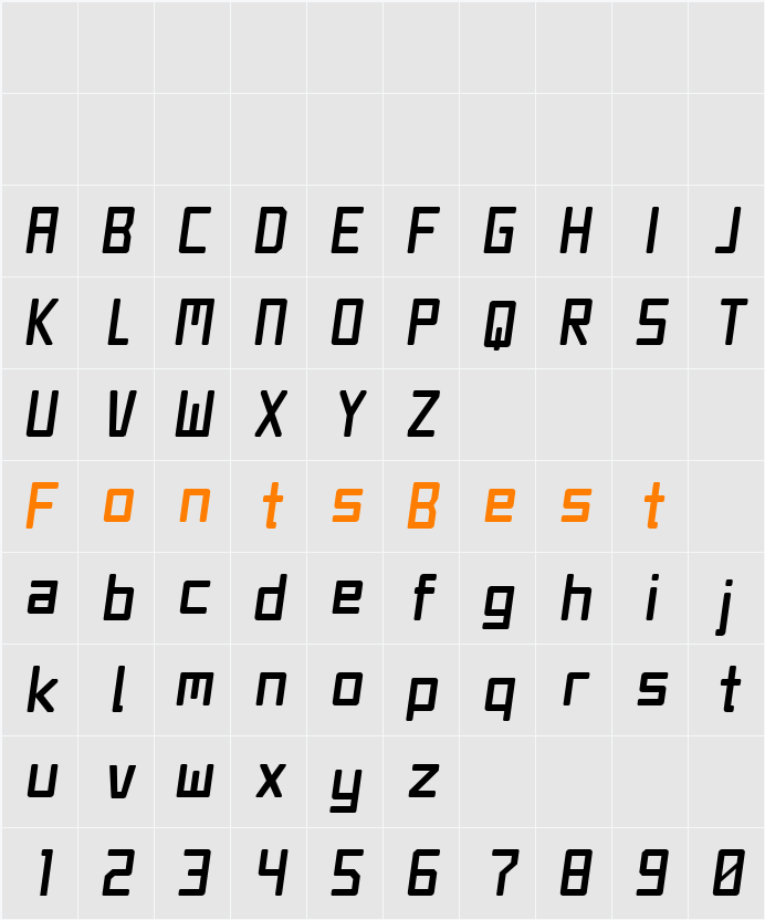 Jet Set Character Map