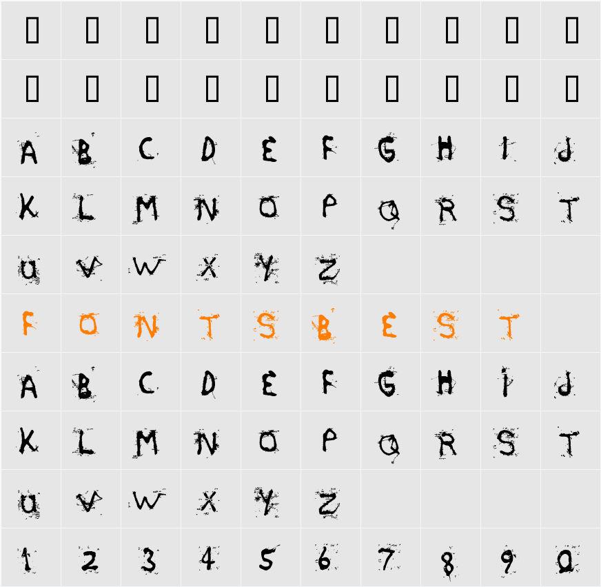 etasilicon Character Map