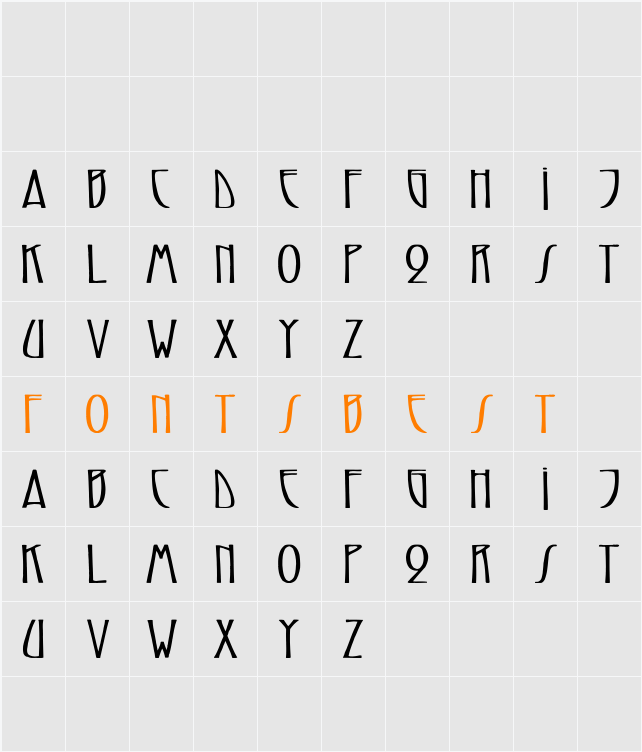 ReynoldCaps bold Character Map