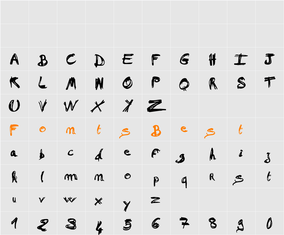Mad a Fraf Character Map