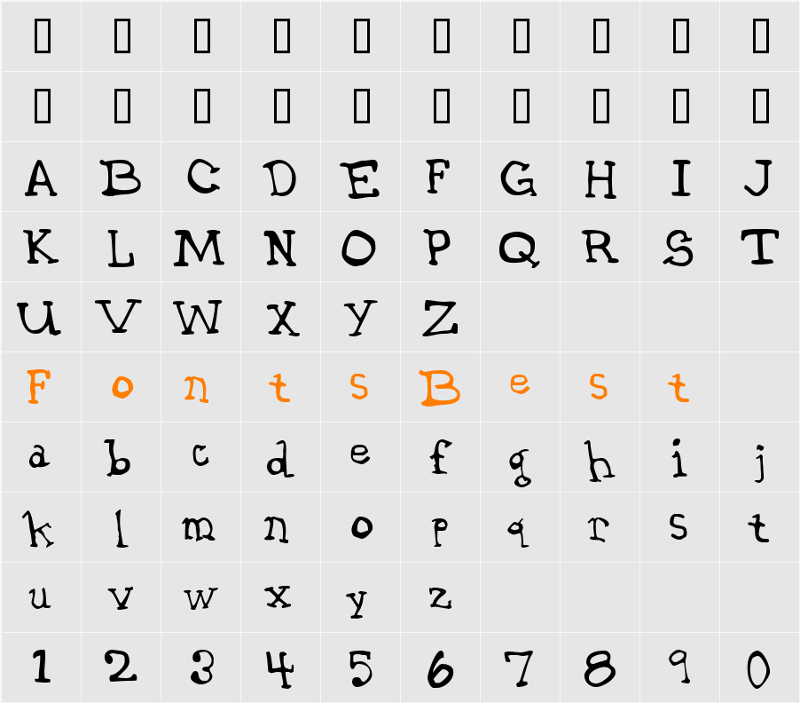 431-CAI978 Character Map