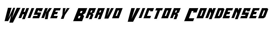 Whiskey Bravo Victor Condensed Font Image
