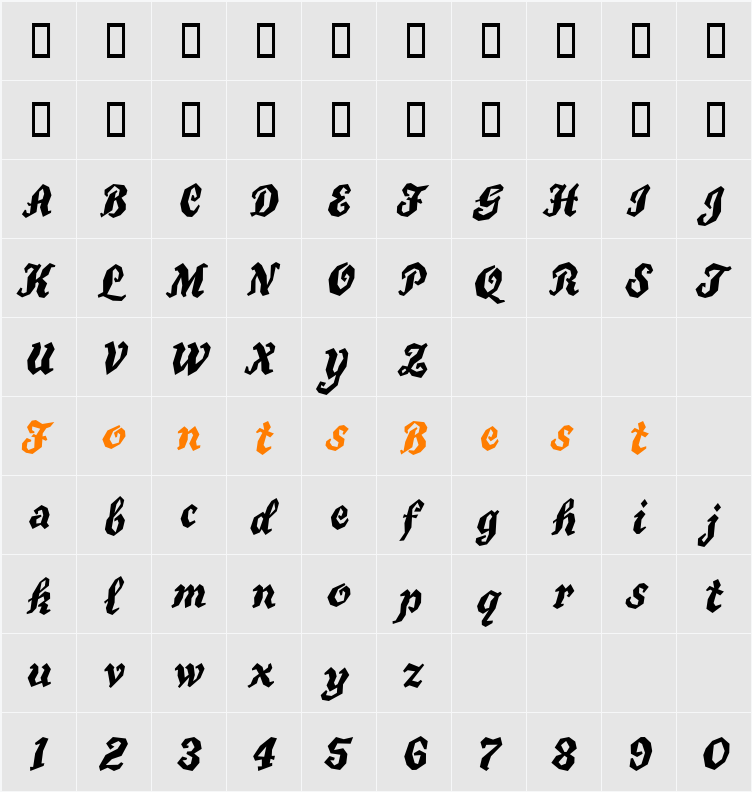TrueGritGD Character Map