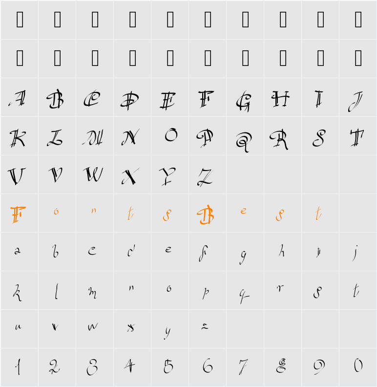 versaille Character Map