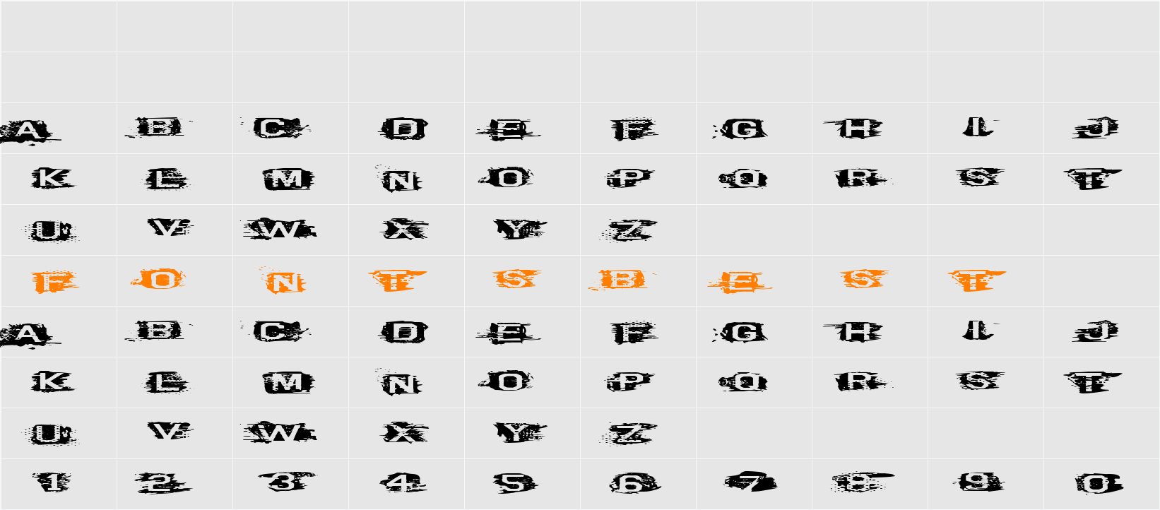 VTKS CURVE Character Map