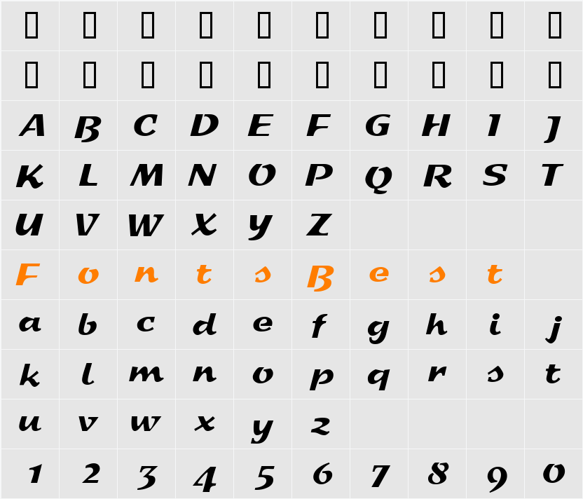 DeccaDisplaySSi Character Map