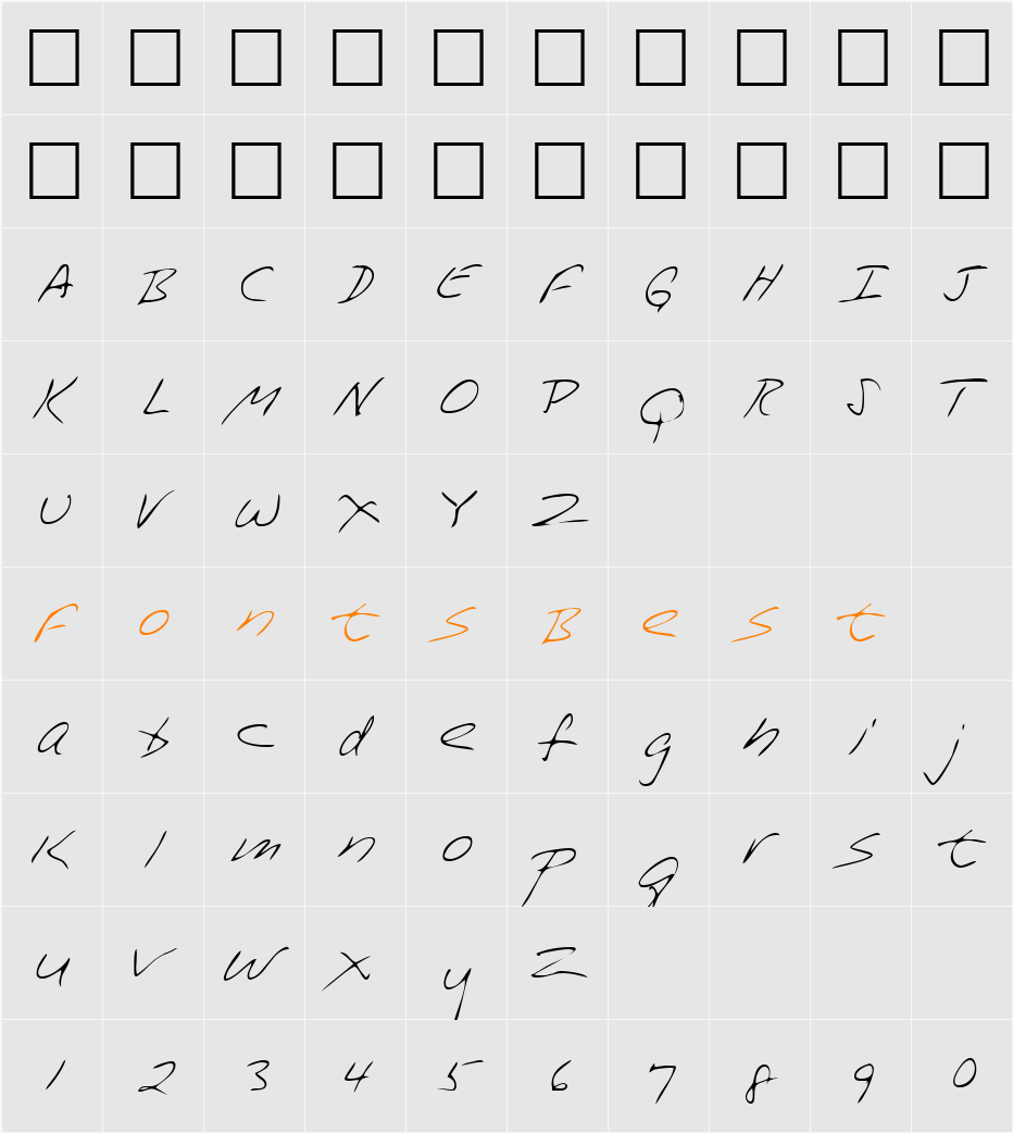 LEHN228 Character Map