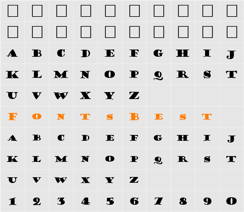 Frisky Character Map