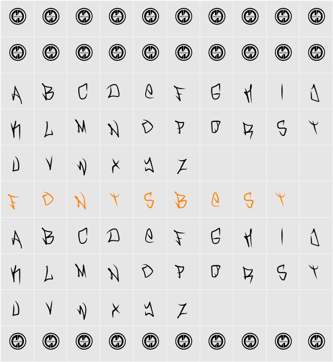 Turnt Up Character Map