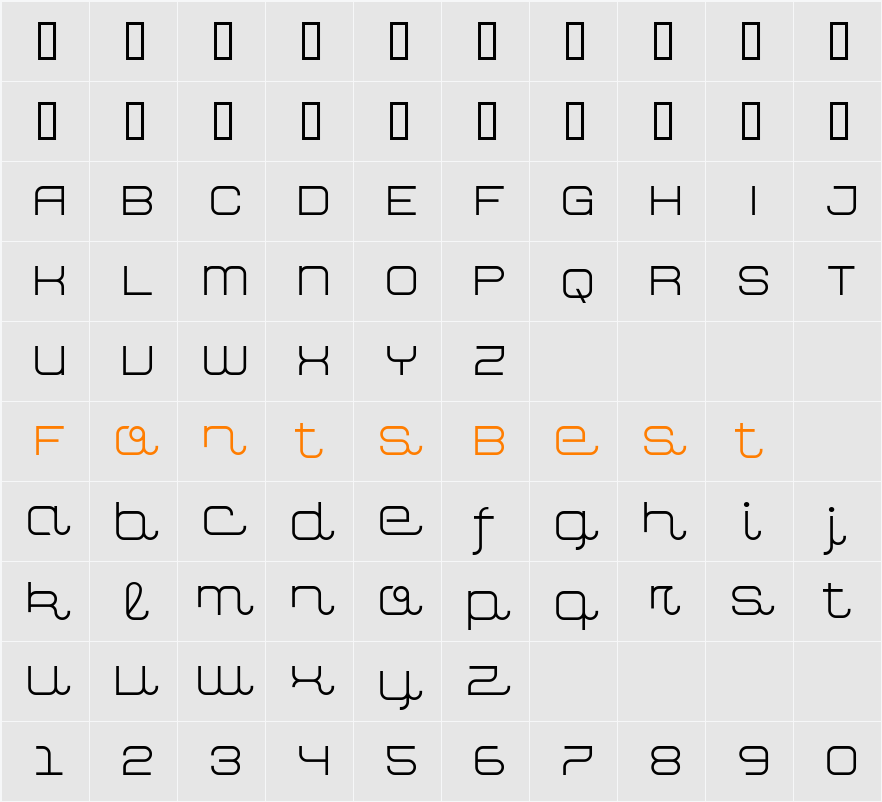 closeHookline Character Map