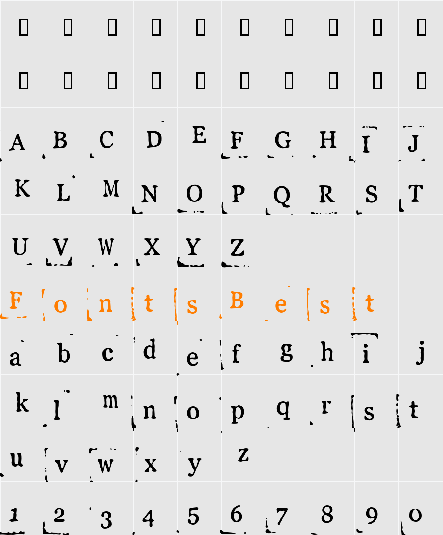 LLPearlBlack Character Map
