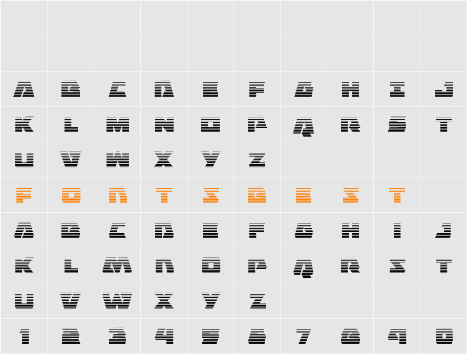 Eagle Strike Gradient Character Map