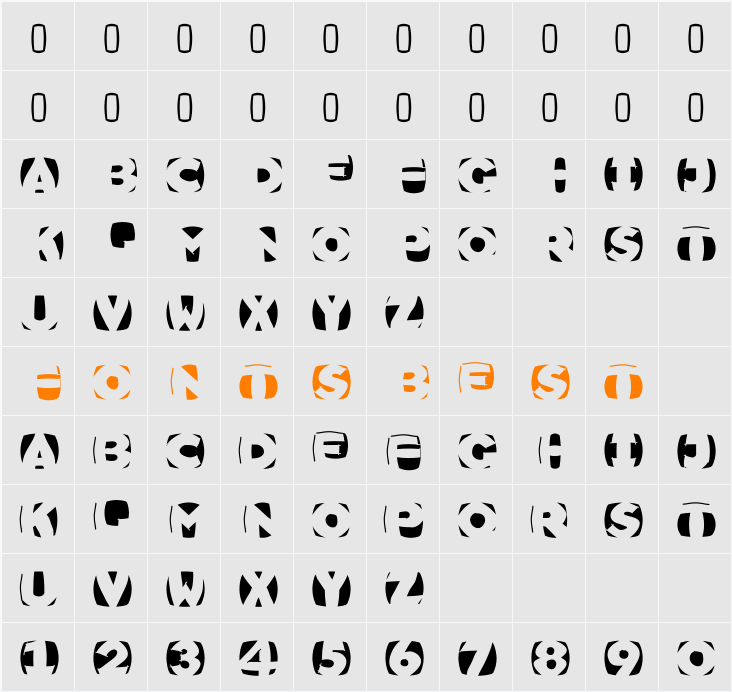SketchCameosRound Character Map