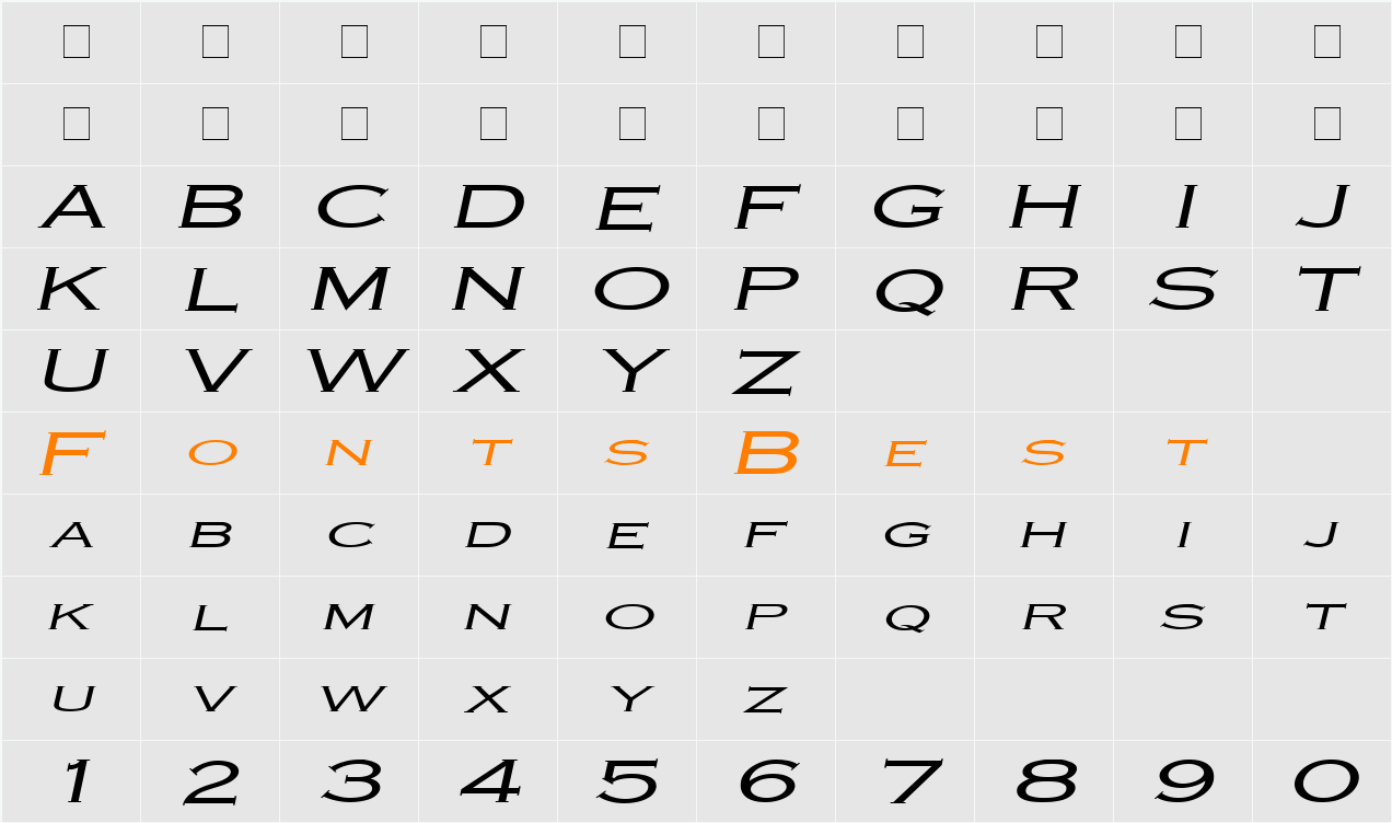 Cobalt Extended Character Map