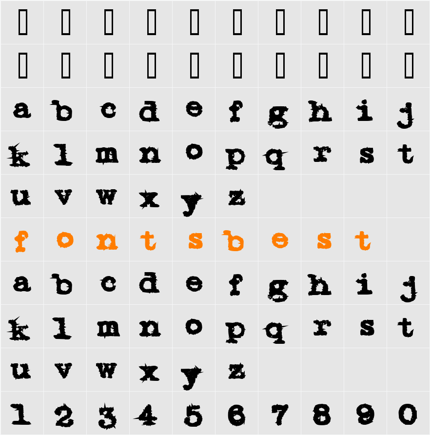 Dozen Character Map