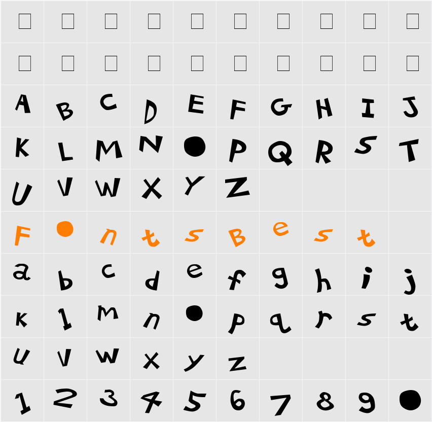21 Kilobyte Salute Character Map