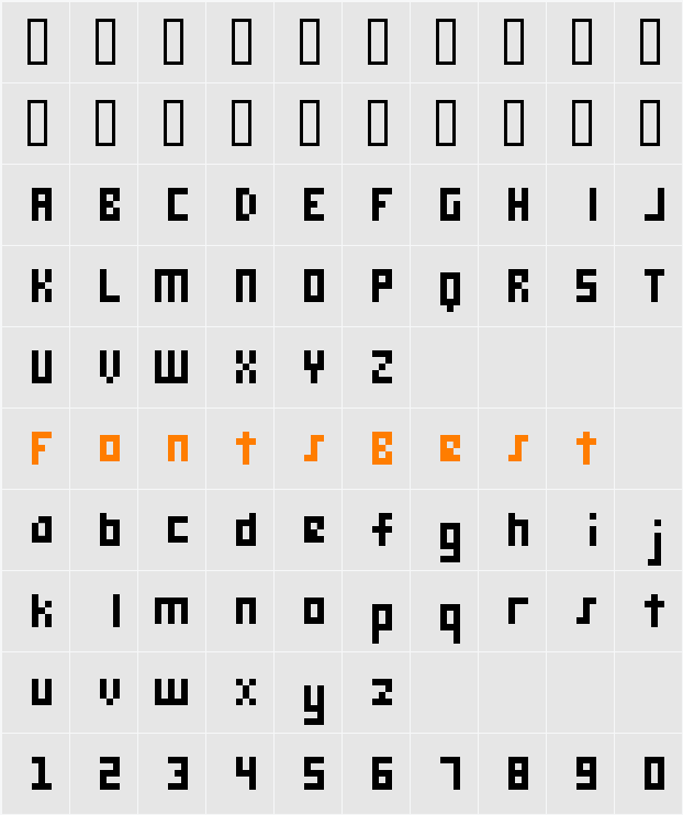 monooge 05_55 Character Map