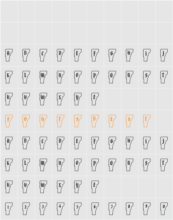 pf_ve-outlined Character Map