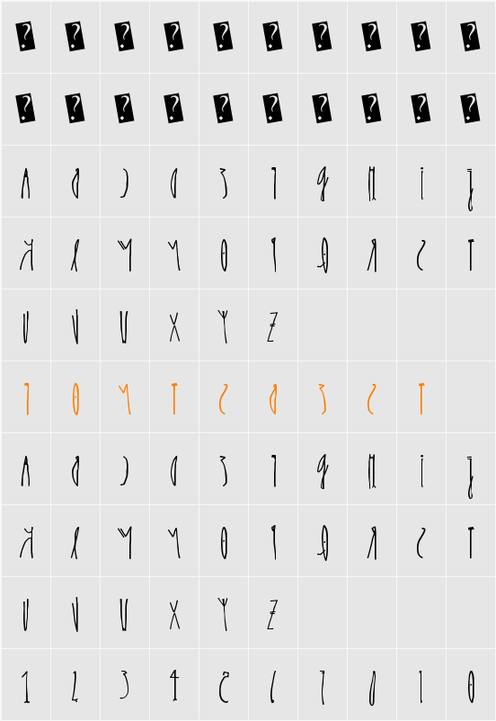 kcirF esreveR Character Map