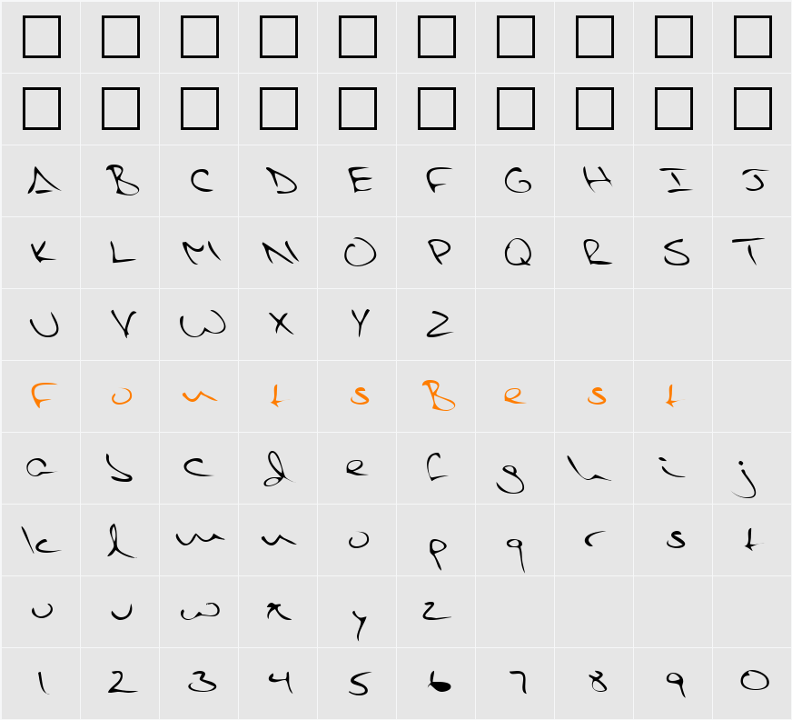 LEHN218 Character Map