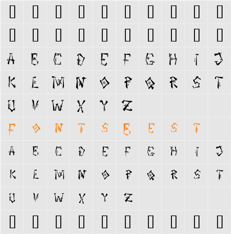 OrientOne Character Map