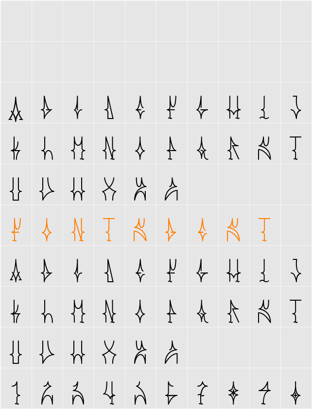 pixa Character Map