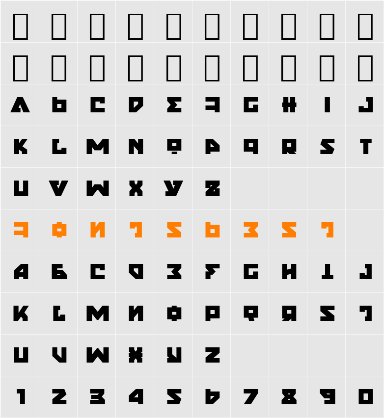 Nyet Semi-Bold Character Map