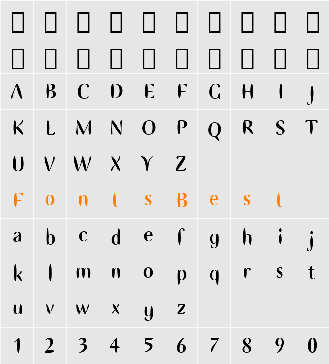 Ellipse ITC TT Character Map