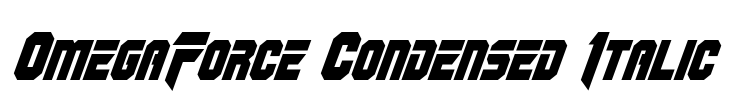 OmegaForce Condensed Italic Font Image