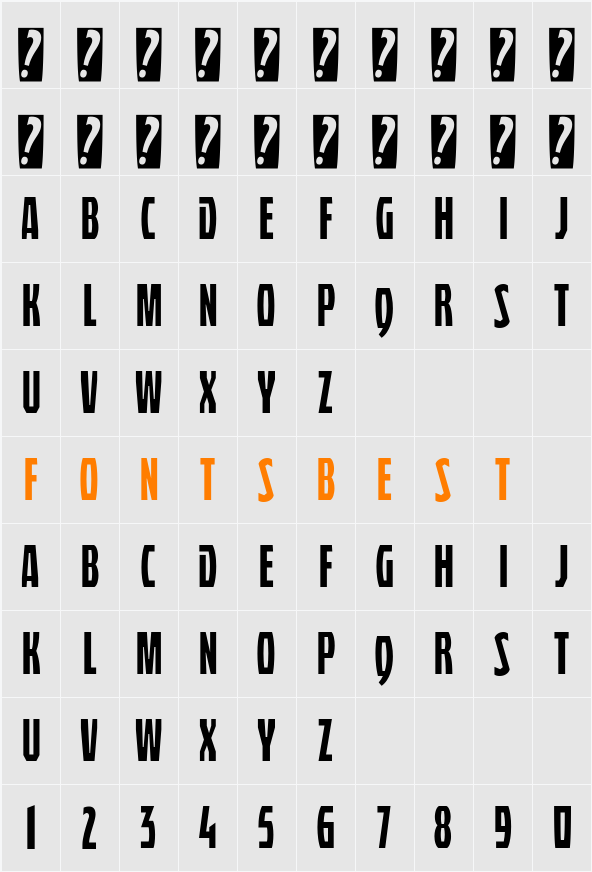 Quasix Titling Character Map
