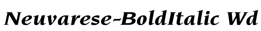 Neuvarese-BoldItalic Wd Font Image